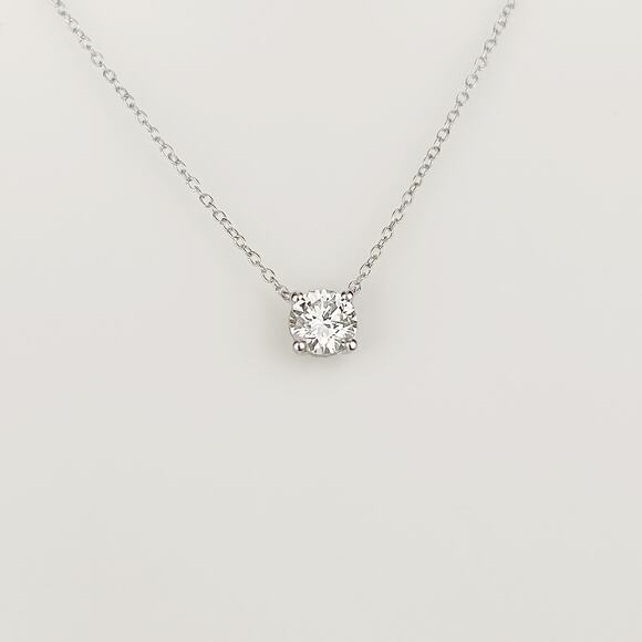 NEW GROWN BRILLIANCE 3/4 CT Round Lab Grown Diamond Solitaire Pendant (GH, SI2+) - Picture 4 of 12